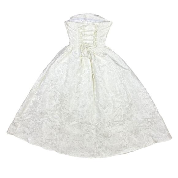 Baby Boo Saoirse Midi Dress Ivory Wedding Strapless Lace Up Back Size XS NEW - Picture 5 of 10